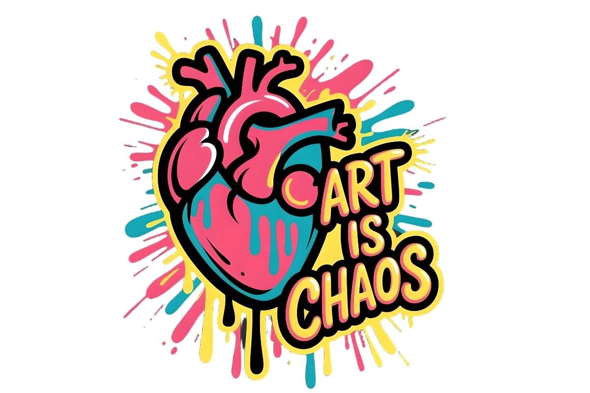 Art Is Chaos Hearts Sayings Design