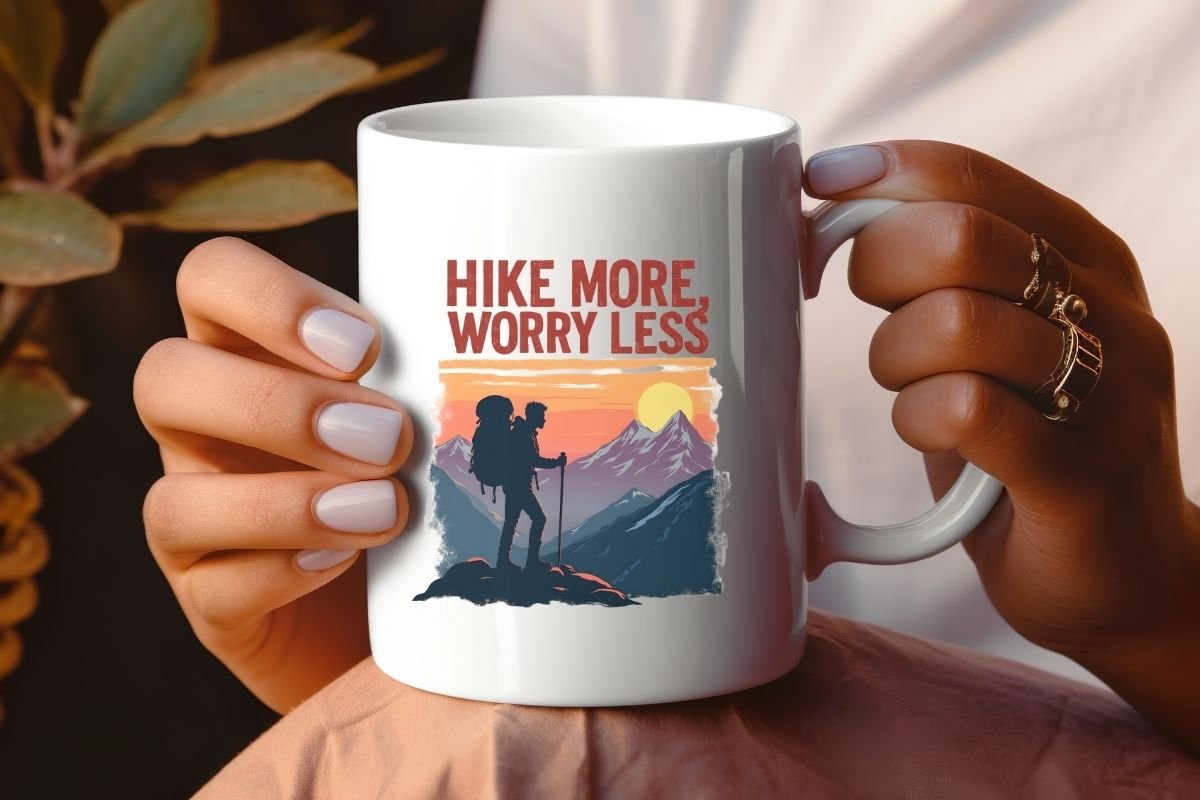 Hike More Worry Less Sunshine Clipart