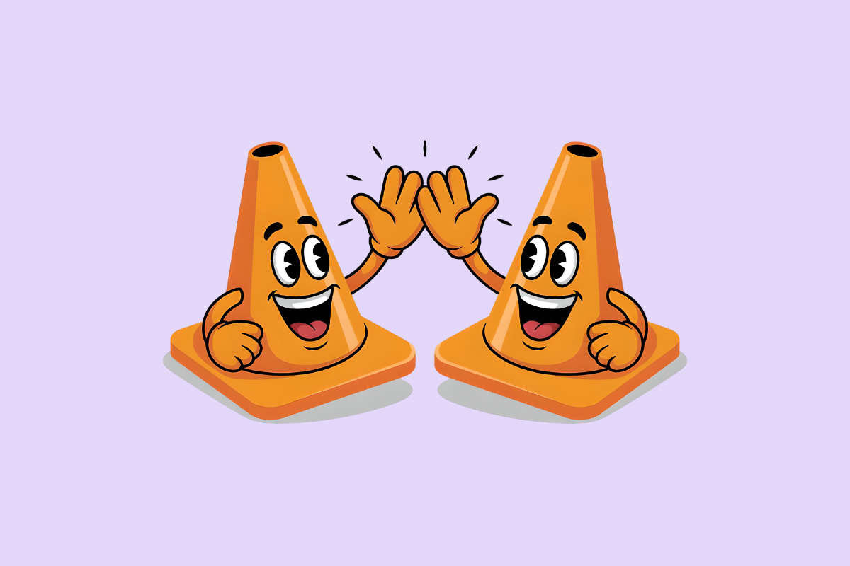 The Ultimate Cartoon Traffic Cone High-Five