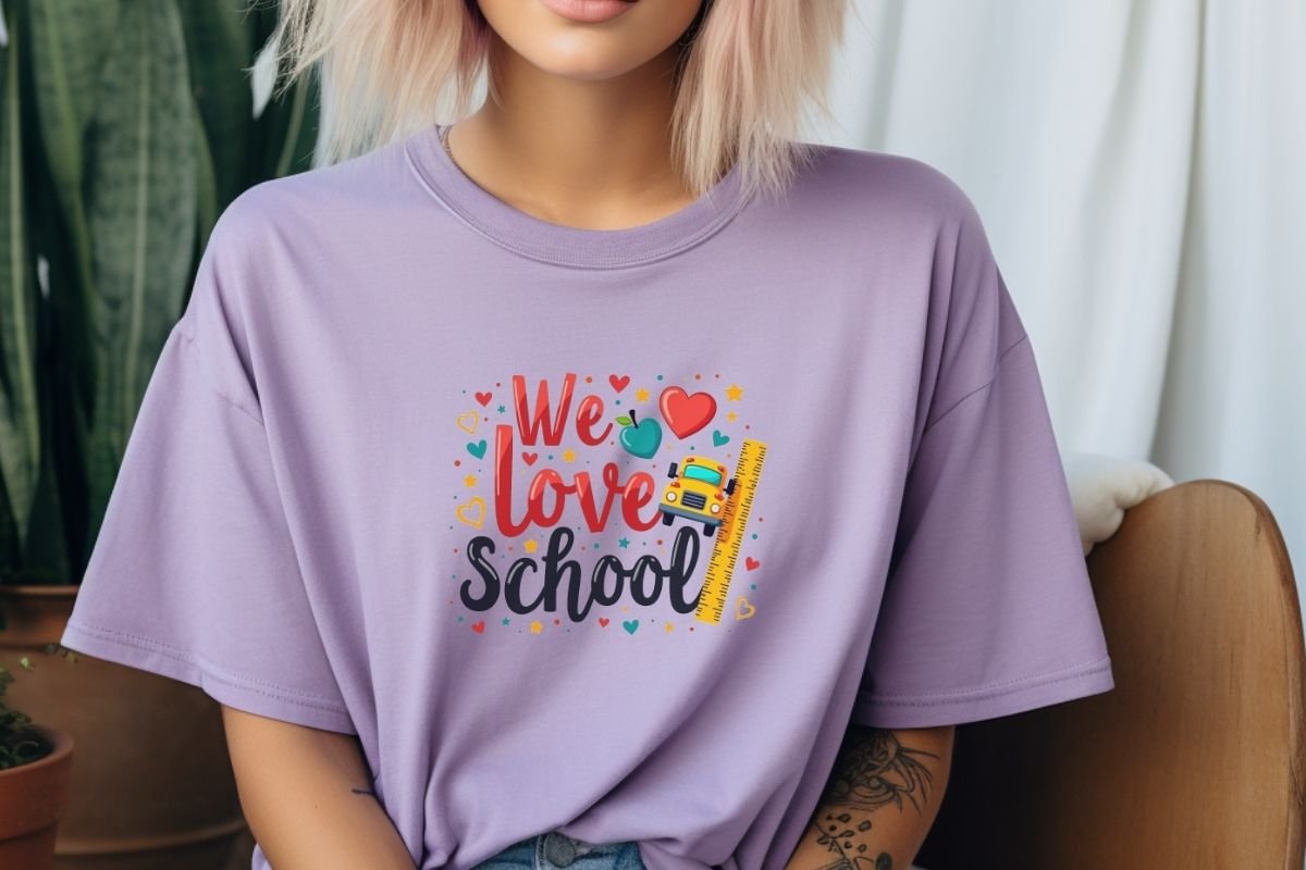 We Love School Clipart Design