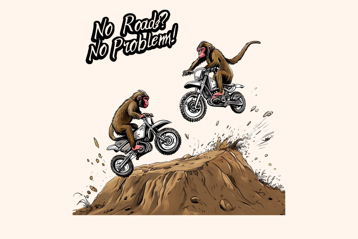 No Road No Problem Monkey Design
