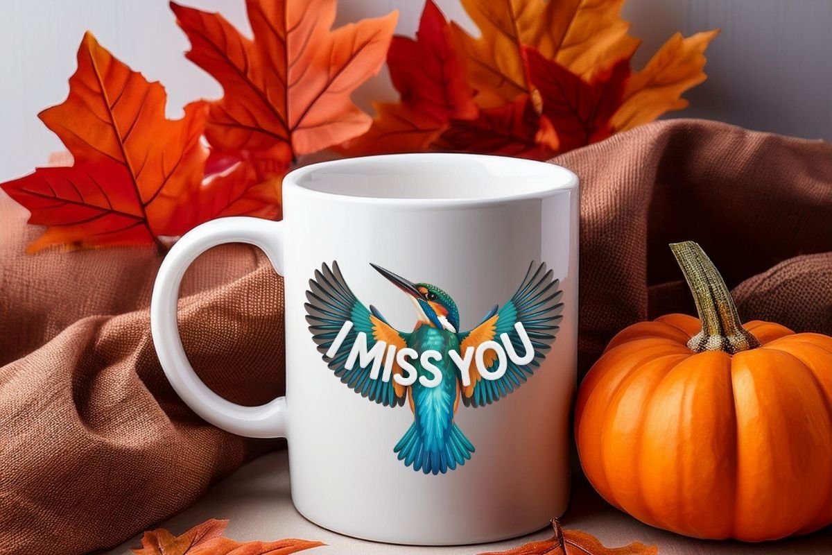 Beautiful Kingfisher I Miss You Clipart