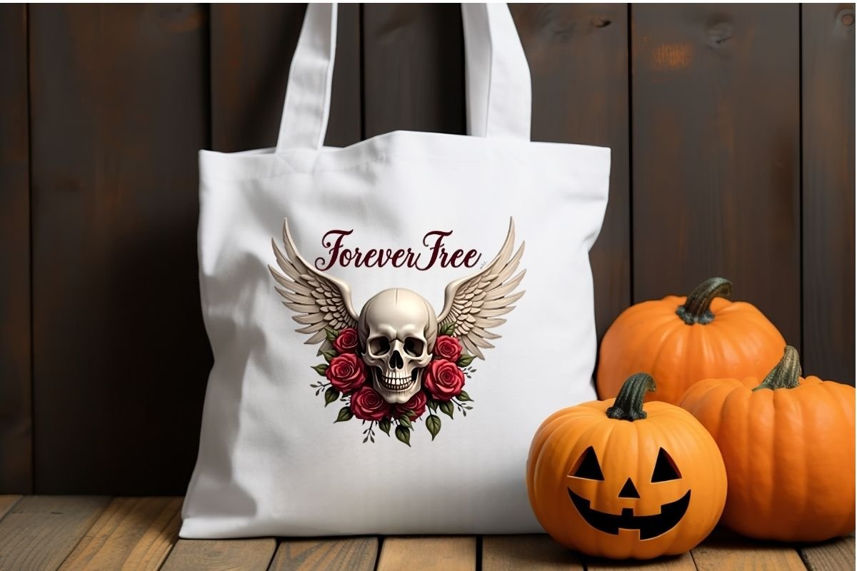 No Fear Skull Angel Wings Design