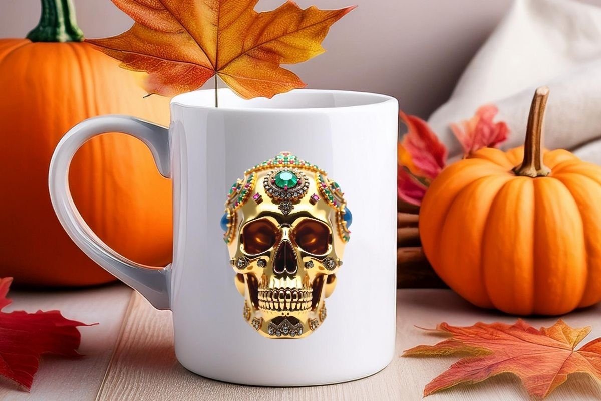 No Fear Skull Gold Clipart Design