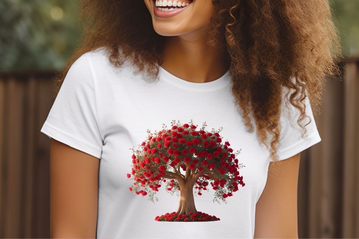 Love Is A Beautiful Red Rose Tree Design