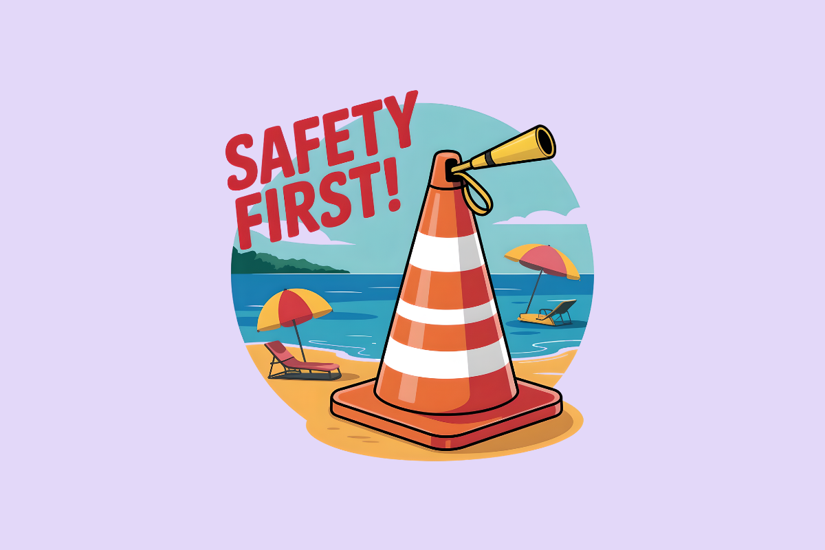 The Ultimate Cartoon Cone Beach Safety First!