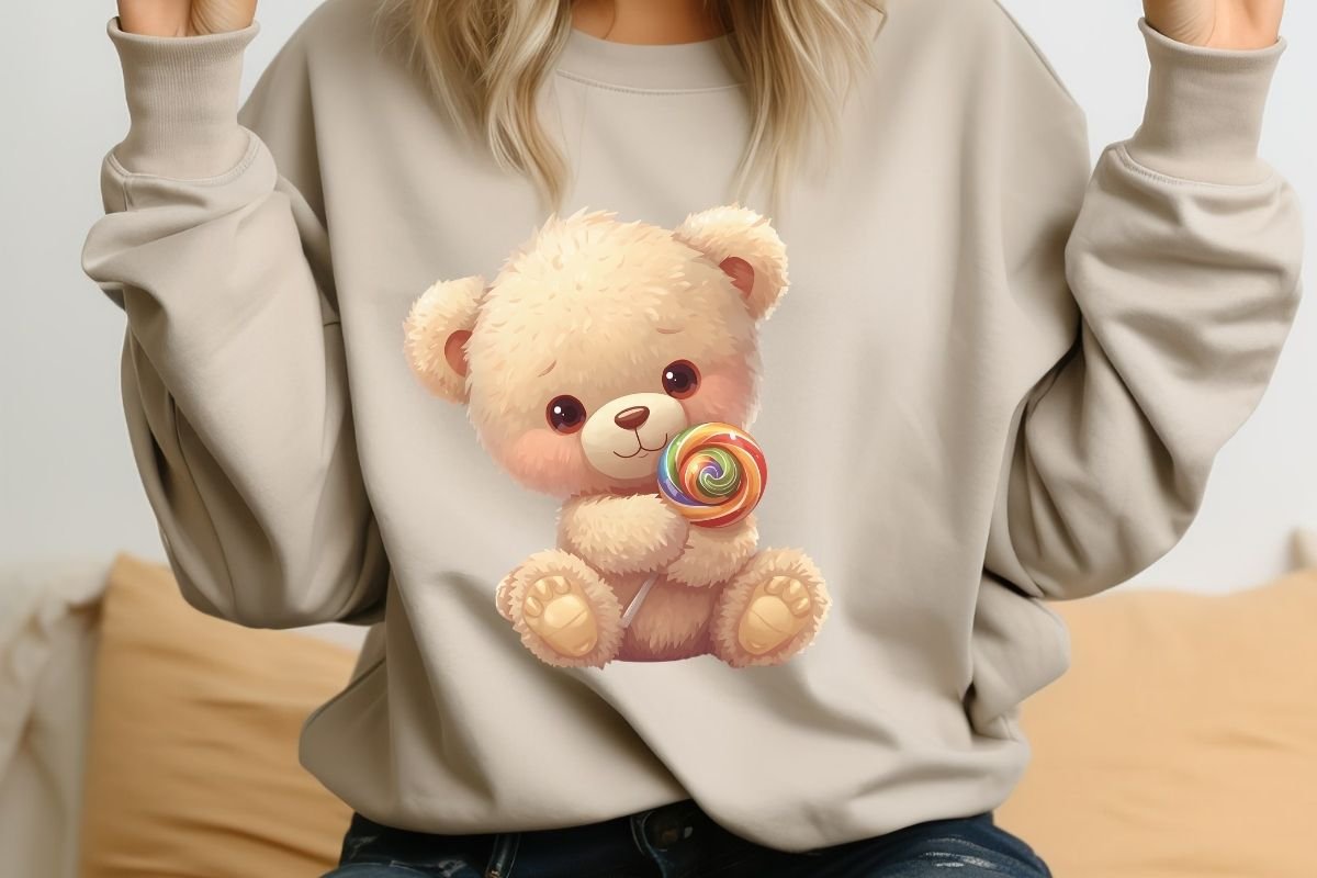 Cute Lollipop Teddy Bear Clipart