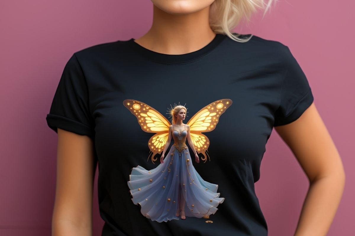 Beautiful Fairy Golden Wings Clipart