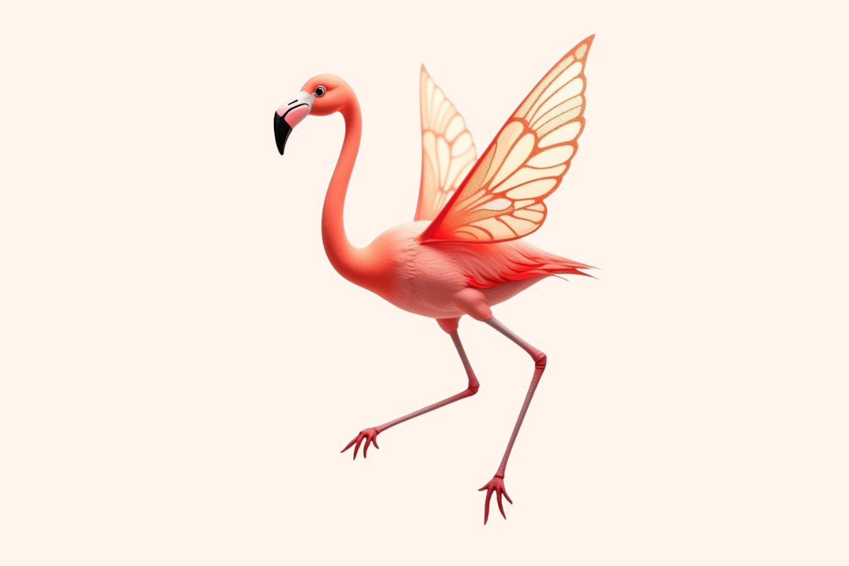 Cute Pink Flamingo Wing Clipart