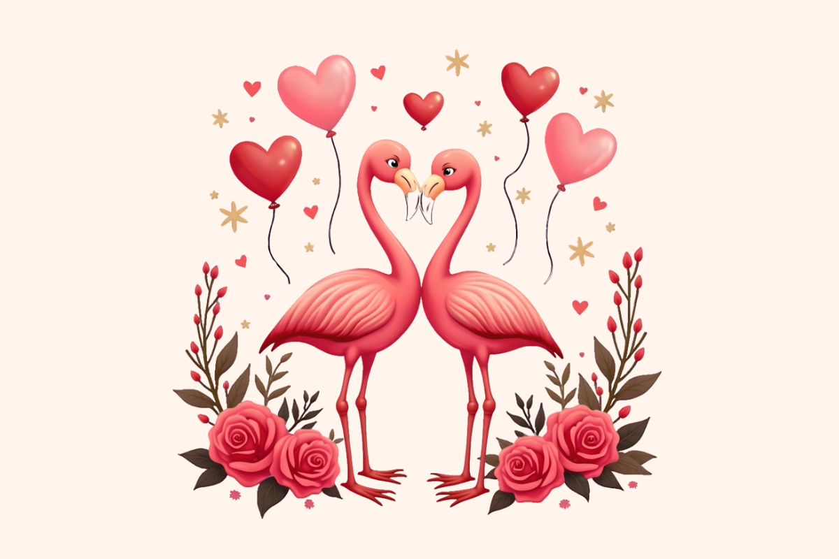 Flamingo Couple Love Clipart