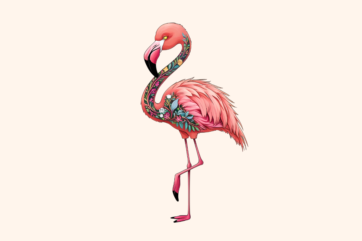 Elegant Flamingo Pattern Clipart