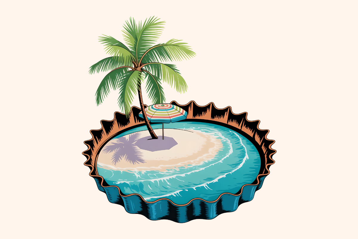 Inside Bottle Cap Tiny Beach