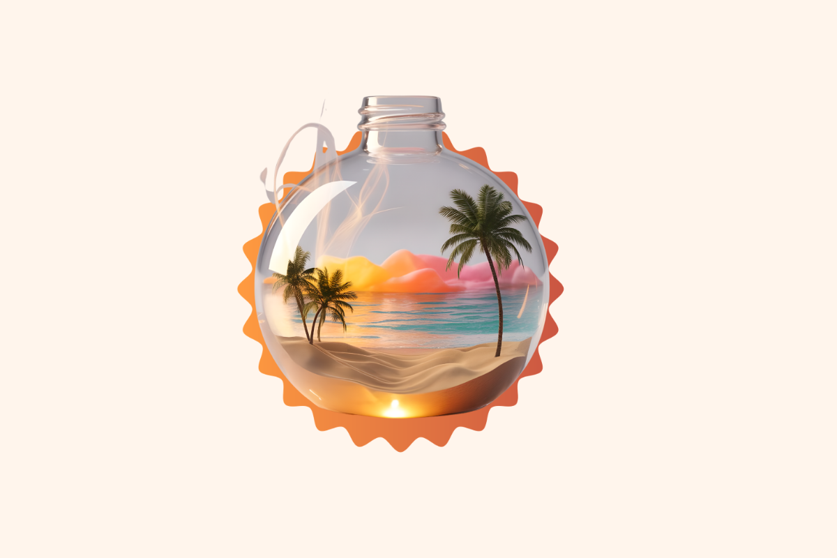 Tiny Beach Bottle Sunset