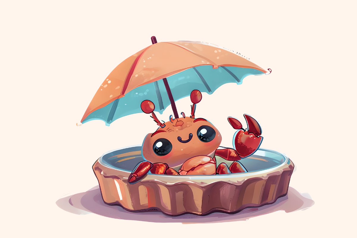 Tiny Beach Crab Cap Clipart
