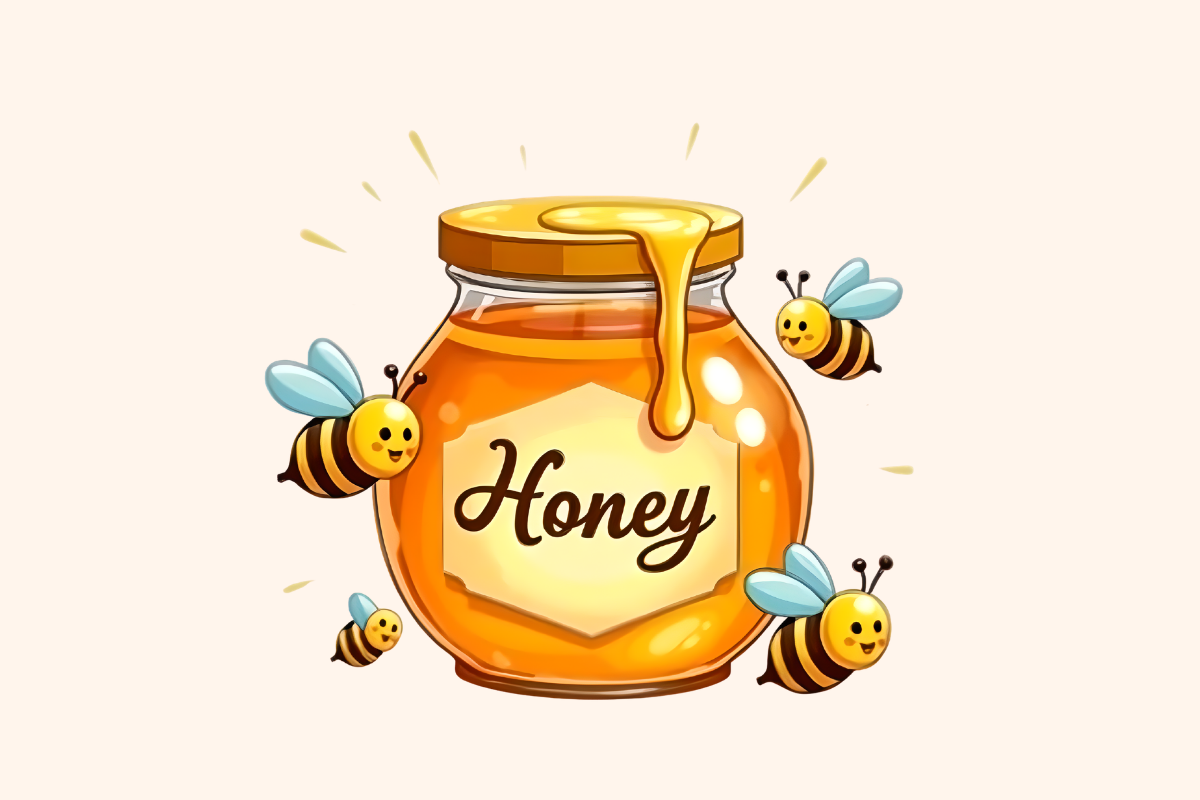 Funny Fruit & Veggie Honey Clipart