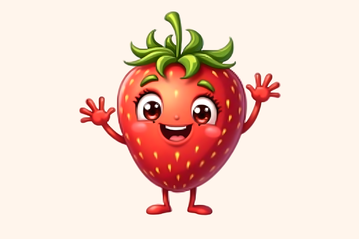 Funny Fruit & Veggie Strawberry Clipart