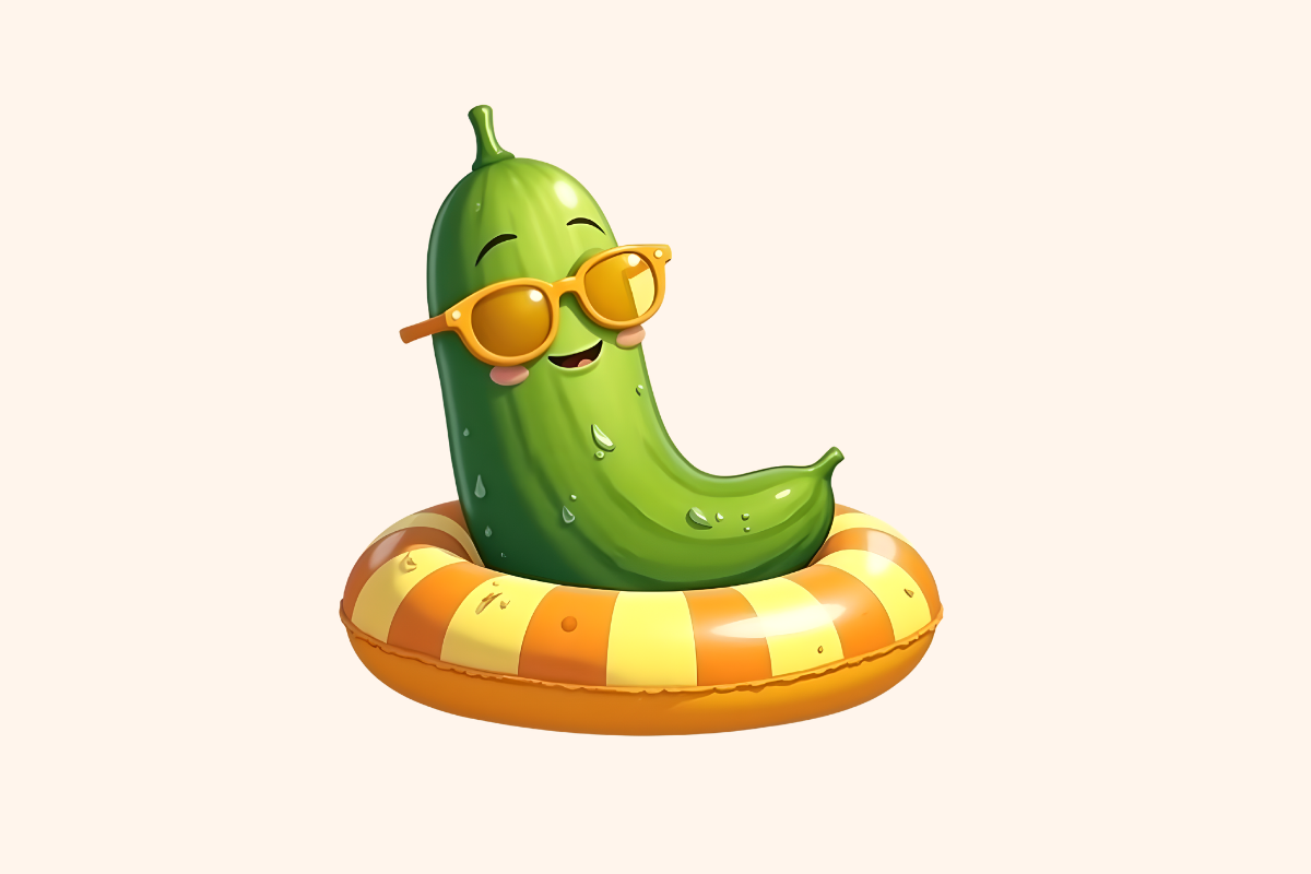 Funny Fruit & Veggie Cucumber Clipart