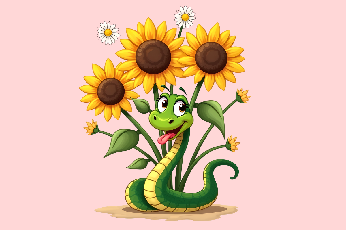 Flower Snacks Snake Clipart