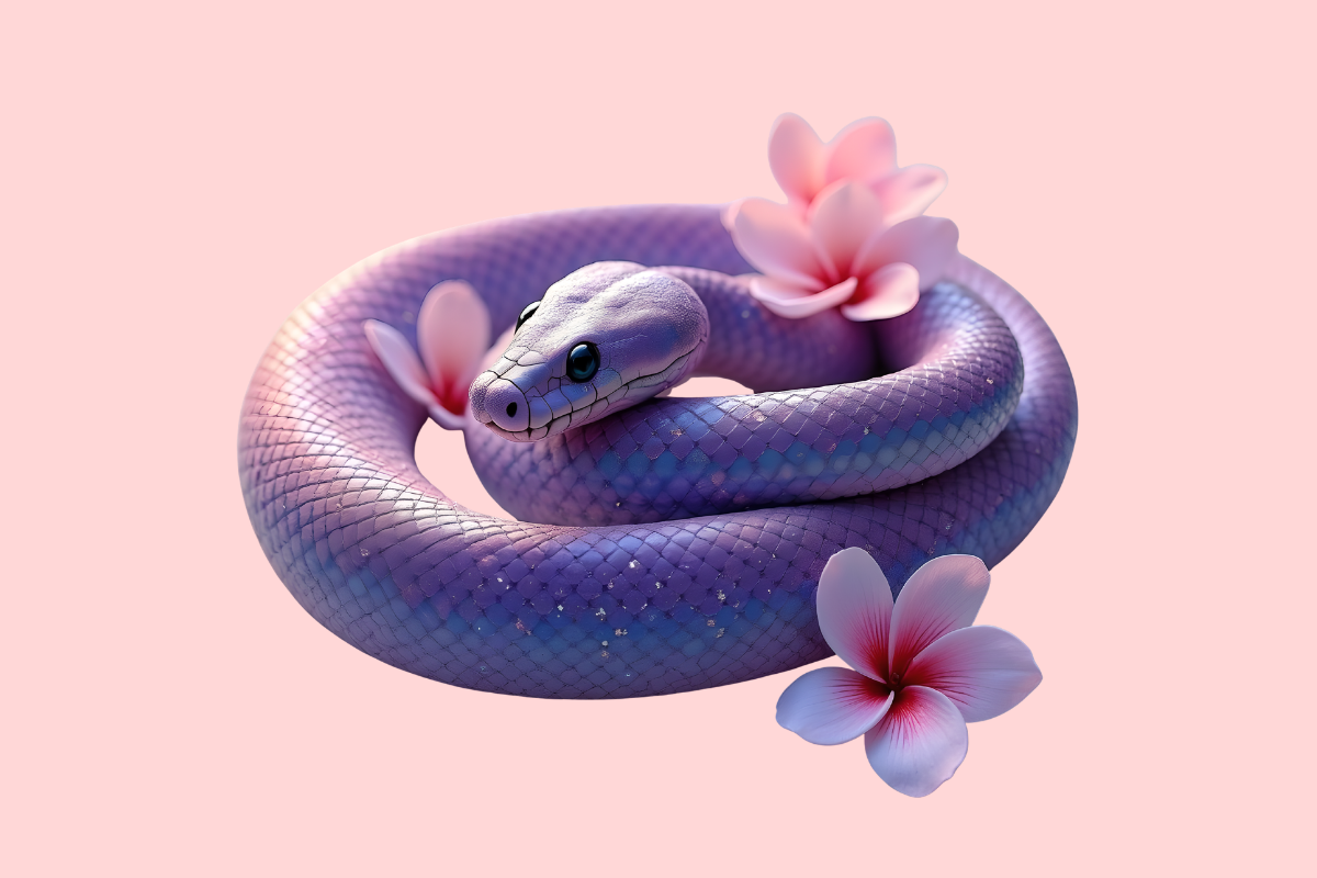 Flower Snacks Purple Snake Clipart