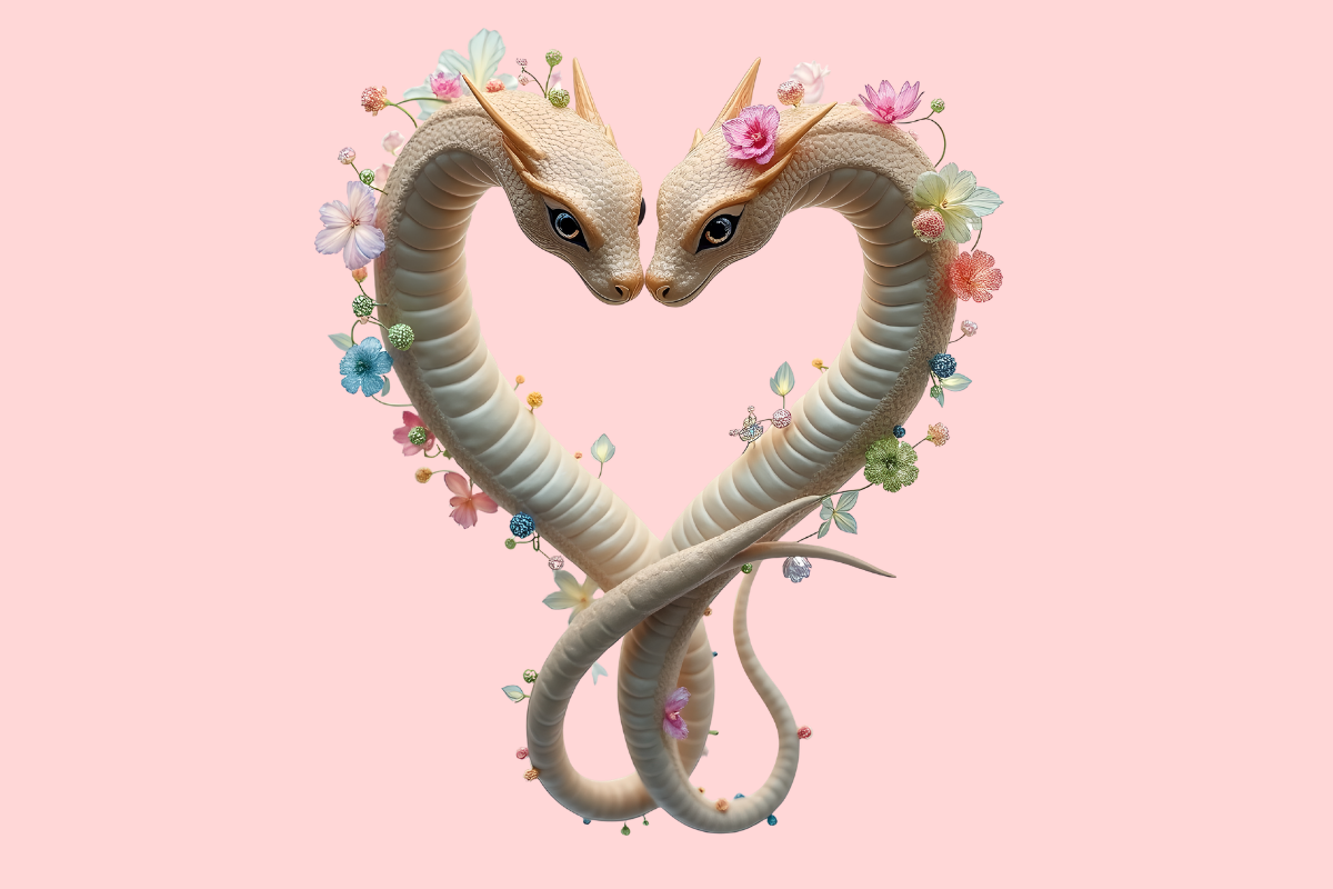 Flower Snacks Heart Snake Clipart