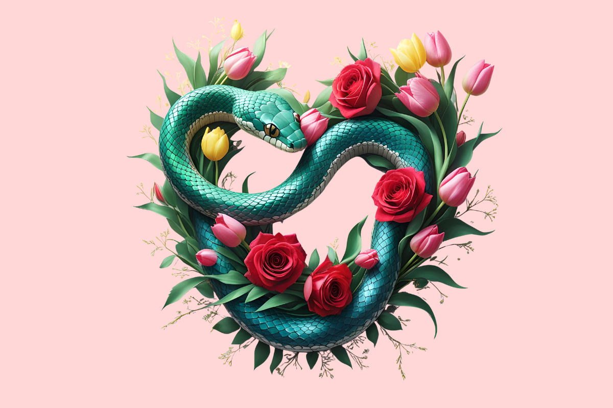 Flower Snacks Floral Snake Clipart
