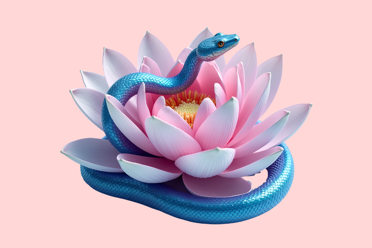 Flower Snacks Lotus Snake Clipart