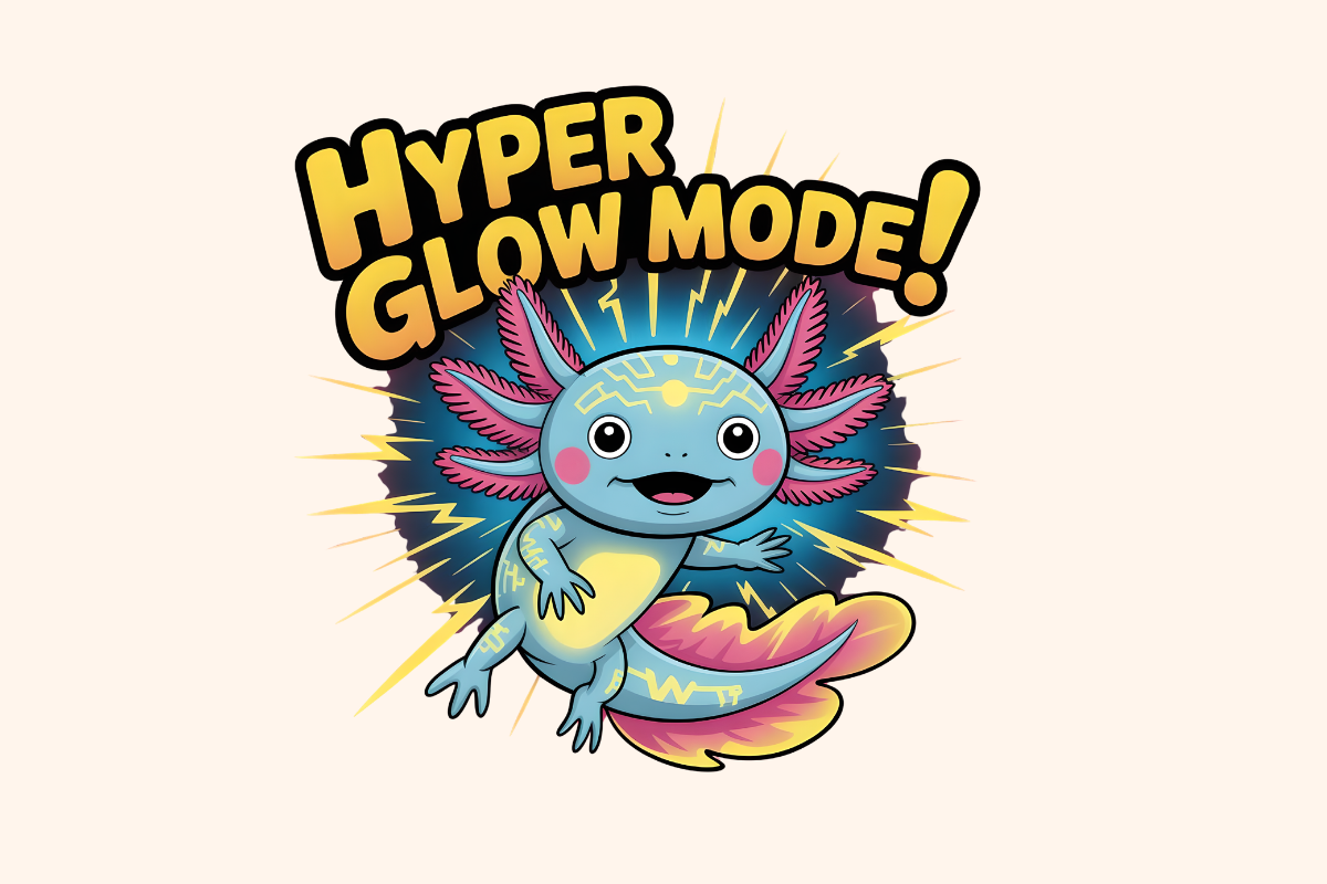 Hyper Glow Mode Aurora Axolotl