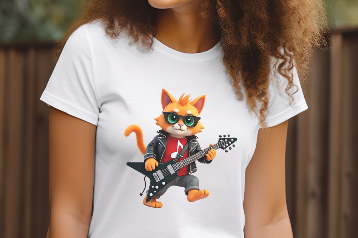 DJ Cat Music Guitar Cat Design