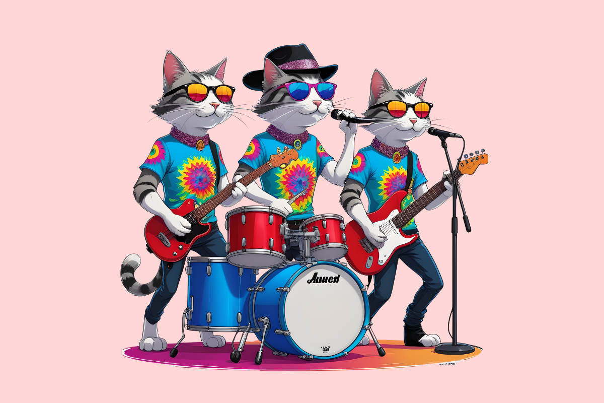 DJ Cat Music Band Design