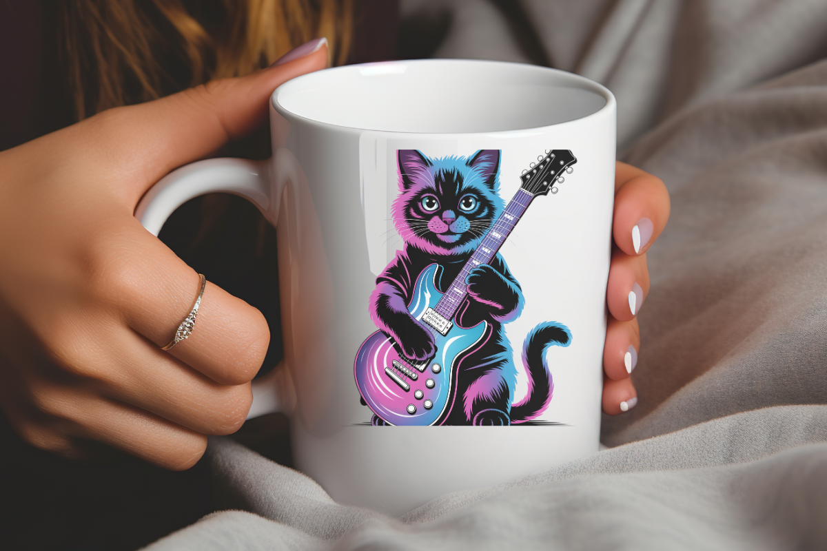 DJ Cat Music Guitar Clipart