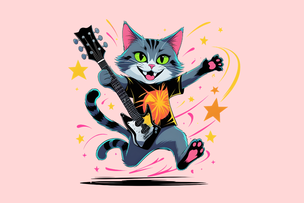 DJ Cat Music Rock N Roll Clipart