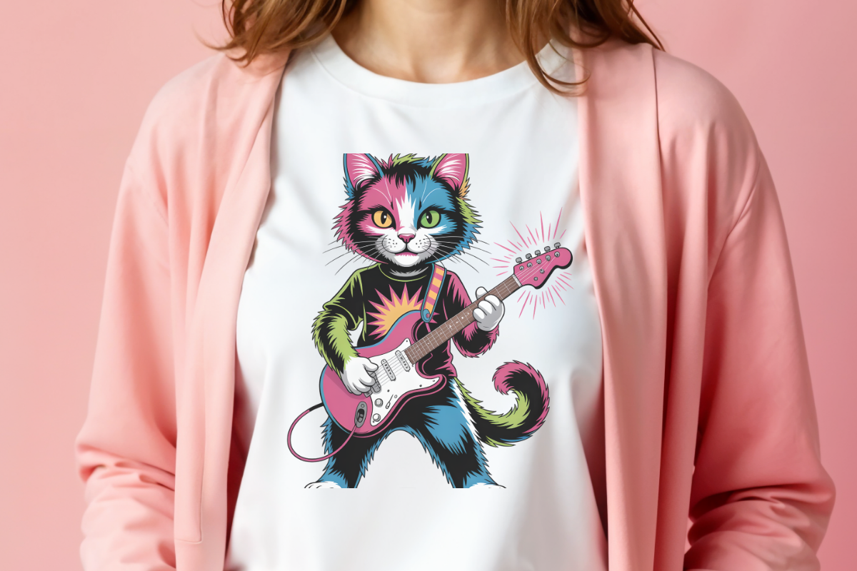 DJ Cat Music Color Guitar Design