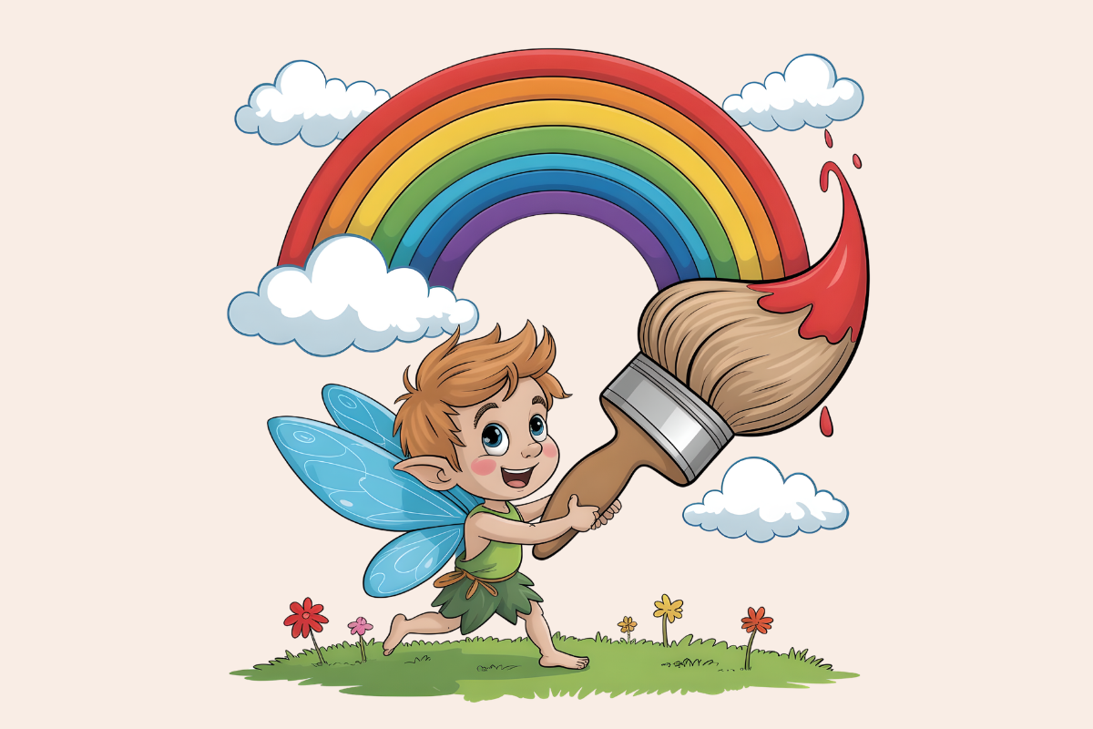 Rainbow Fairy Firry Babe Clipart