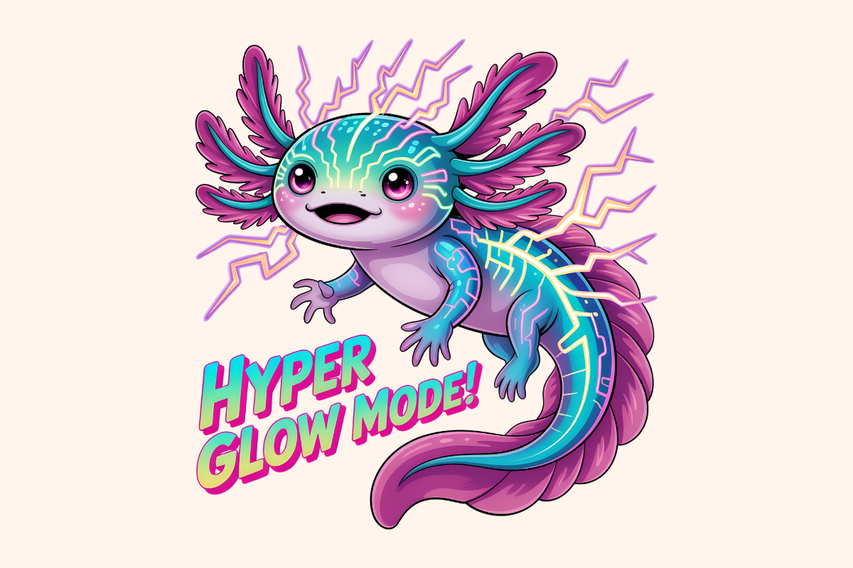 Hyper Glow Moon Aurora Axolotl