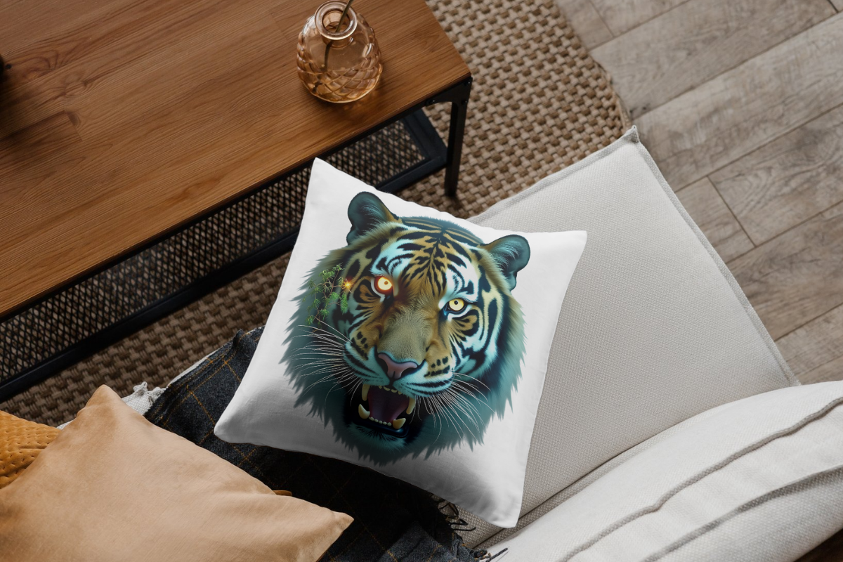 Angry Tiger Face Digital Art