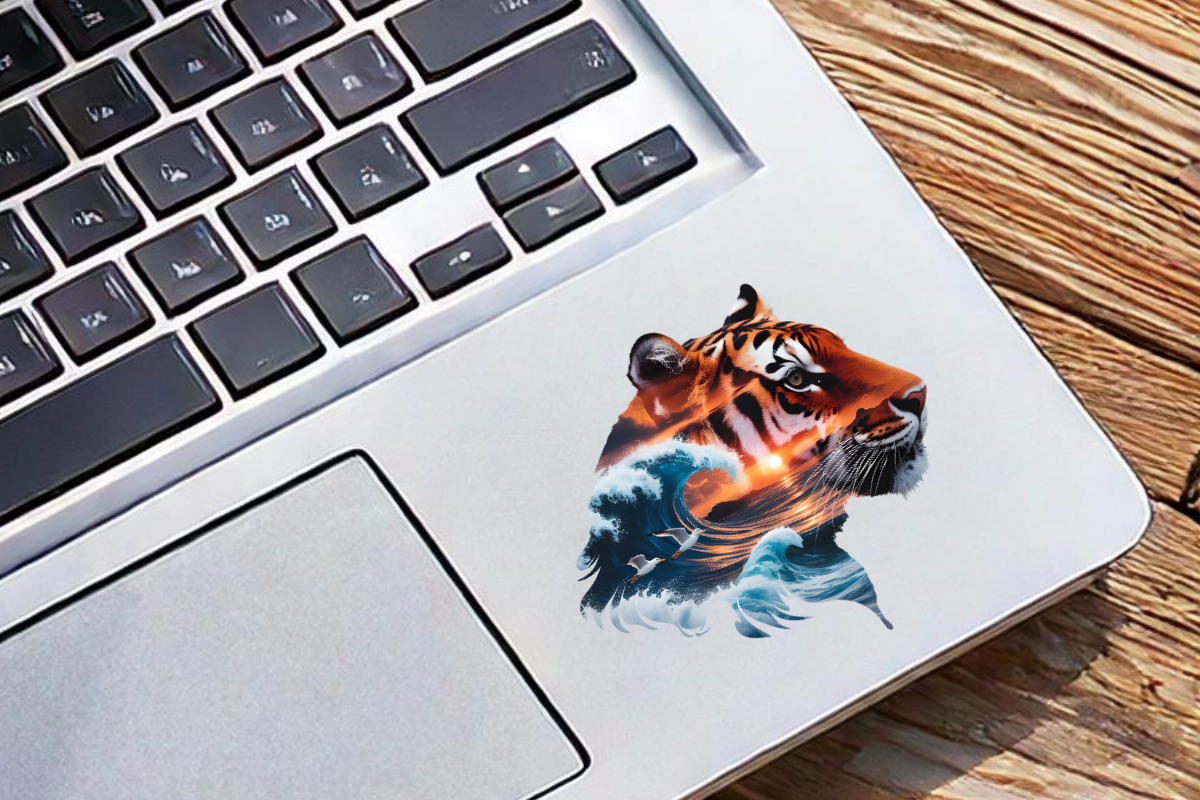 Ocean Sunset Tiger Head Design